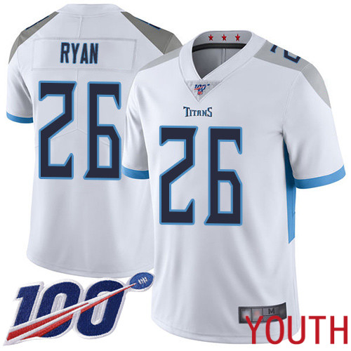 Tennessee Titans Limited White Youth Logan Ryan Road Jersey NFL Football 26 100th Season Vapor Untouchable